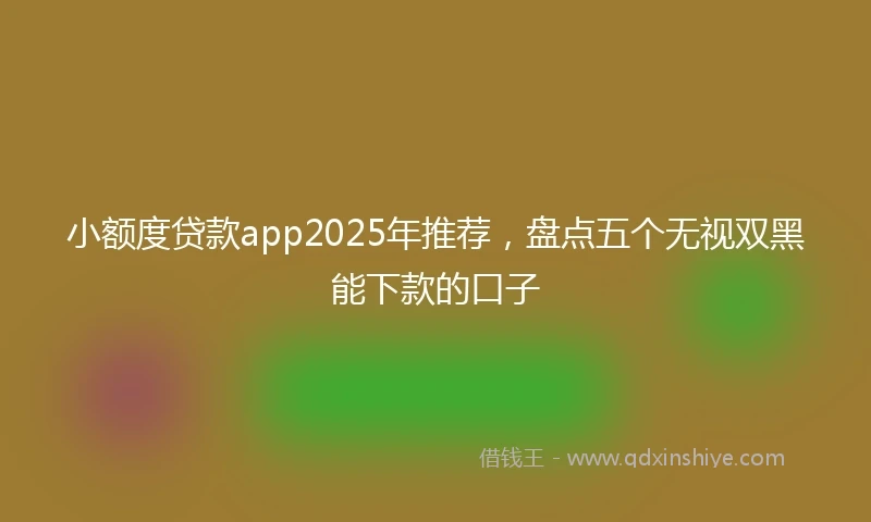 小额度贷款app2025年推荐，盘点五个无视双黑能下款的口子