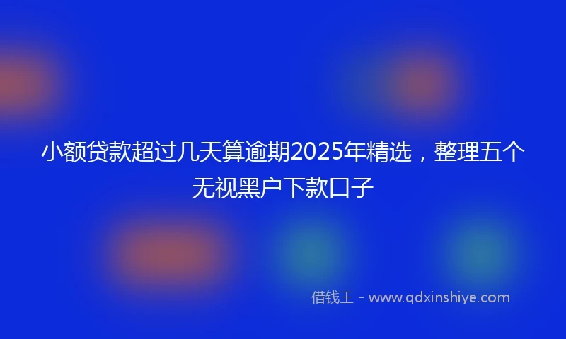 小额贷款超过几天算逾期2025年精选，整理五个无视黑户下款口子