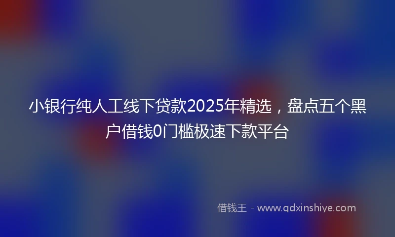 小银行纯人工线下贷款2025年精选，盘点五个黑户借钱0门槛极速下款平台