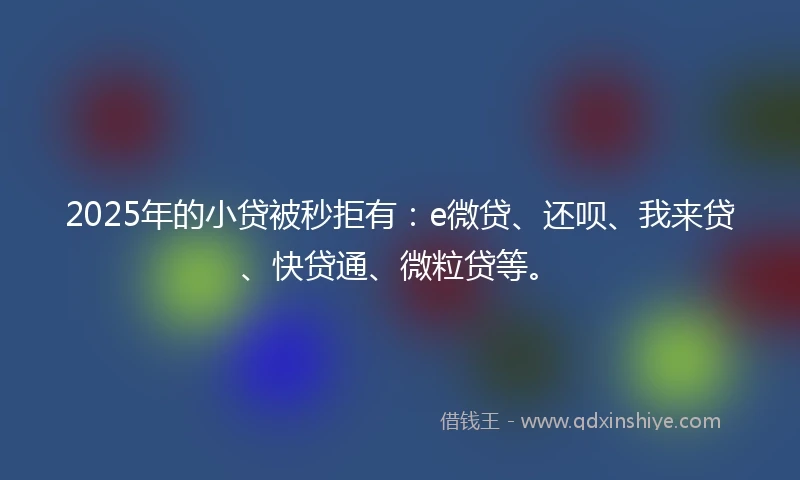 2025年的小贷被秒拒有：e微贷、还呗、我来贷、快贷通、微粒贷等。