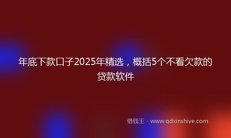 年底下款口子2025年精选，概括5个不看欠款的贷款软件