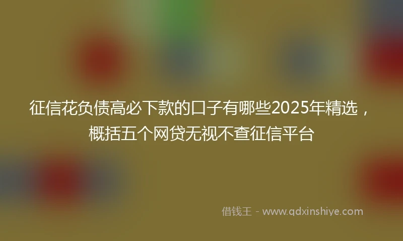 征信花负债高必下款的口子有哪些2025年精选，概括五个网贷无视不查征信平台