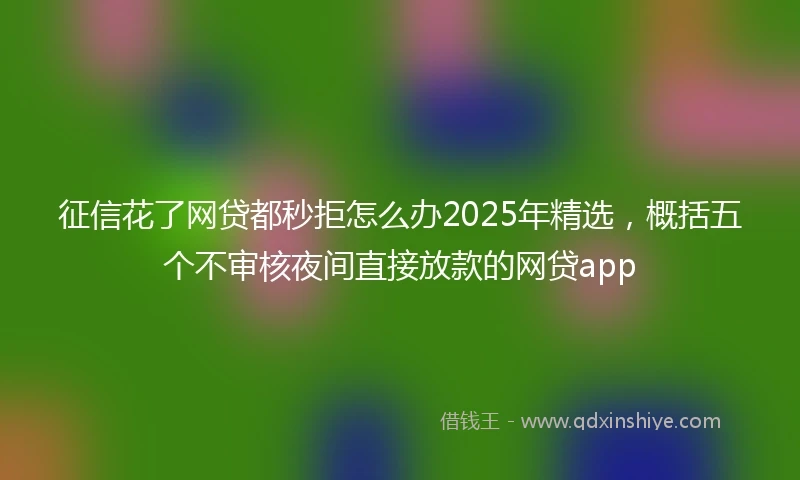 征信花了网贷都秒拒怎么办2025年精选，概括五个不审核夜间直接放款的网贷app