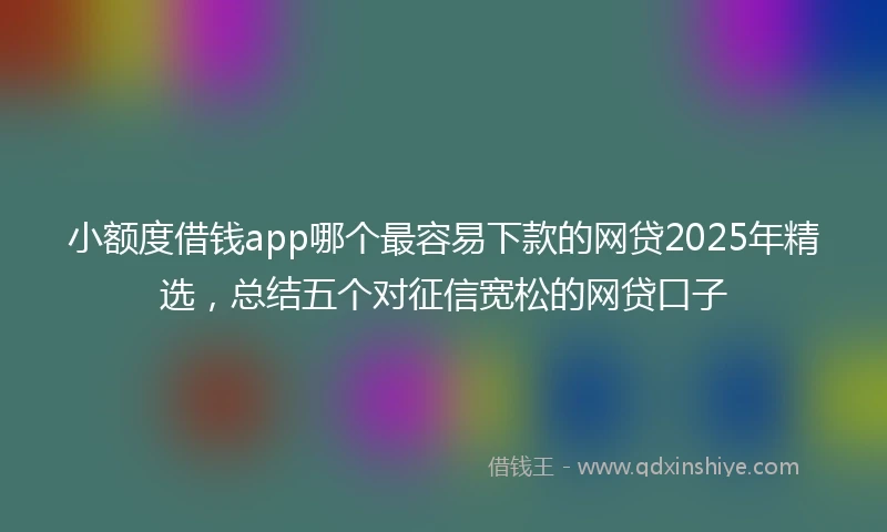 小额度借钱app哪个最容易下款的网贷2025年精选，总结五个对征信宽松的网贷口子