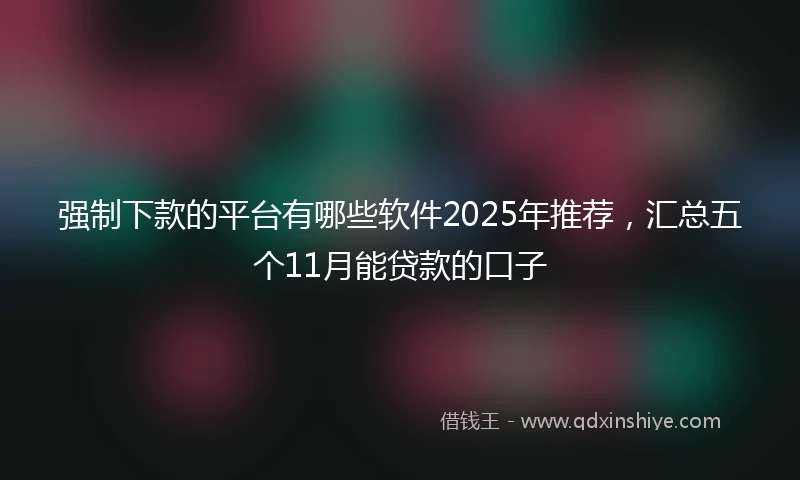 强制下款的平台有哪些软件2025年推荐，汇总五个11月能贷款的口子