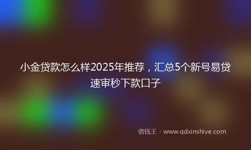 小金贷款怎么样2025年推荐，汇总5个新号易贷速审秒下款口子