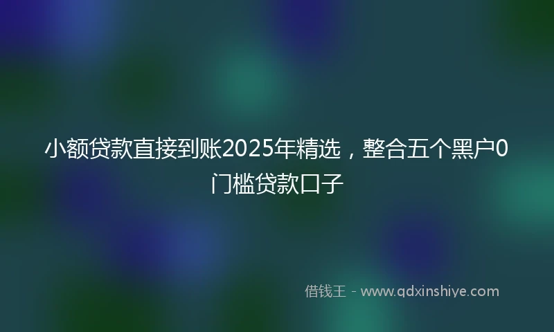 小额贷款直接到账2025年精选，整合五个黑户0门槛贷款口子