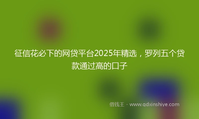 征信花必下的网贷平台2025年精选，罗列五个贷款通过高的口子