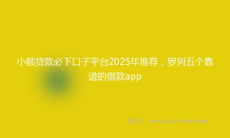 小额贷款必下口子平台2025年推荐,罗列五个靠谱的借款app