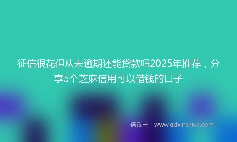 征信很花但从未逾期还能贷款吗2025年推荐,分享5个芝麻信用可以借钱的口子