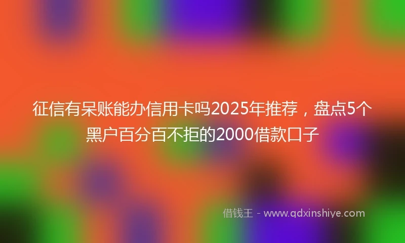 征信有呆账能办信用卡吗2025年推荐，盘点5个黑户百分百不拒的2000借款口子