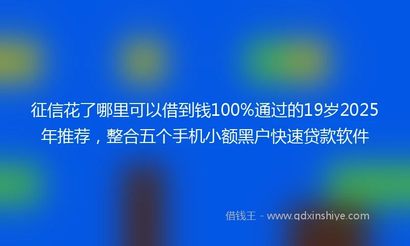 征信花了哪里可以借到钱100%通过的19岁2025年推荐,整合五个手机小额黑户快速贷款软件