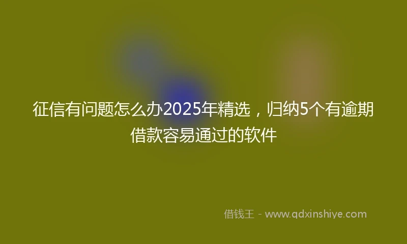 征信有问题怎么办2025年精选，归纳5个有逾期借款容易通过的软件