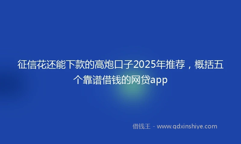 征信花还能下款的高炮口子2025年推荐，概括五个靠谱借钱的网贷app