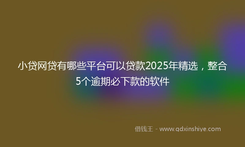 小贷网贷有哪些平台可以贷款2025年精选，整合5个逾期必下款的软件