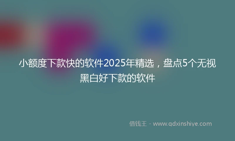 小额度下款快的软件2025年精选，盘点5个无视黑白好下款的软件