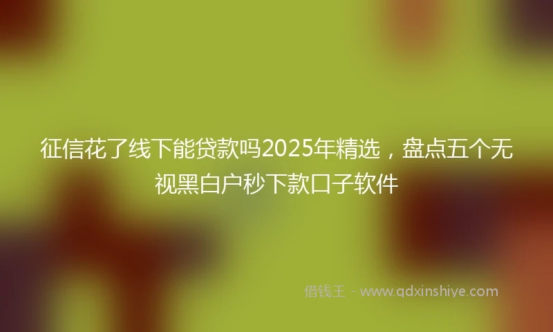 征信花了线下能贷款吗2025年精选，盘点五个无视黑白户秒下款口子软件