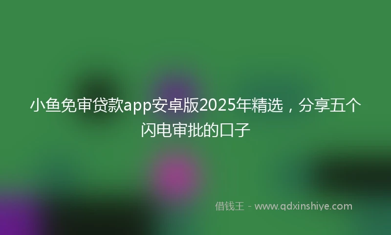 小鱼免审贷款app安卓版2025年精选，分享五个闪电审批的口子