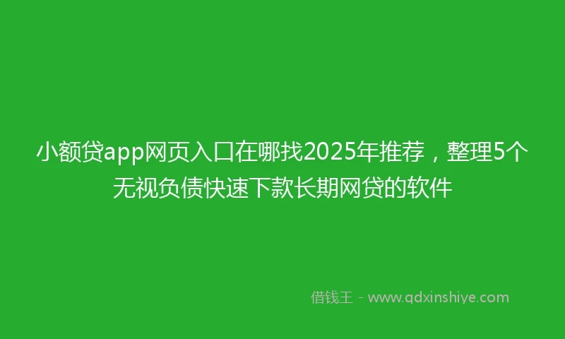 小额贷app网页入口在哪找2025年推荐，整理5个无视负债快速下款长期网贷的软件