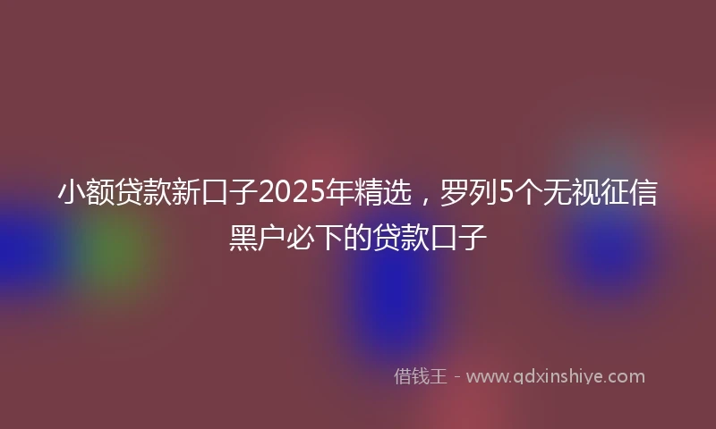 小额贷款新口子2025年精选，罗列5个无视征信黑户必下的贷款口子