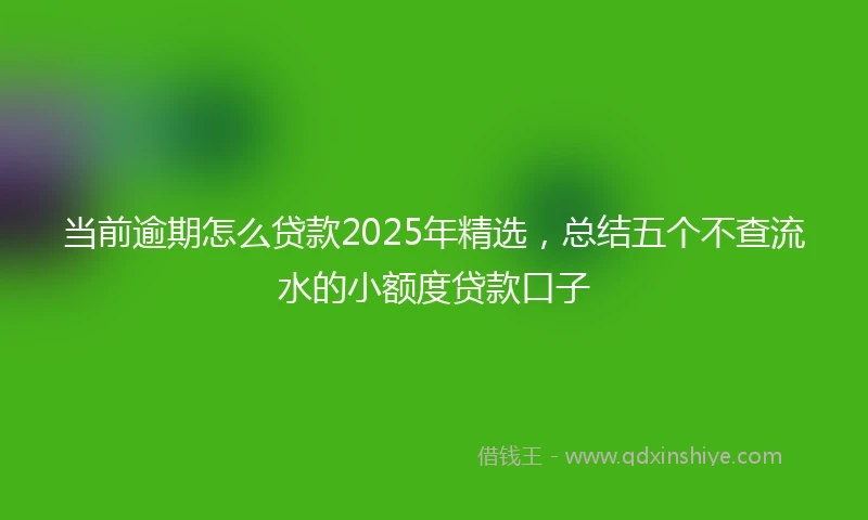 当前逾期怎么贷款2025年精选，总结五个不查流水的小额度贷款口子