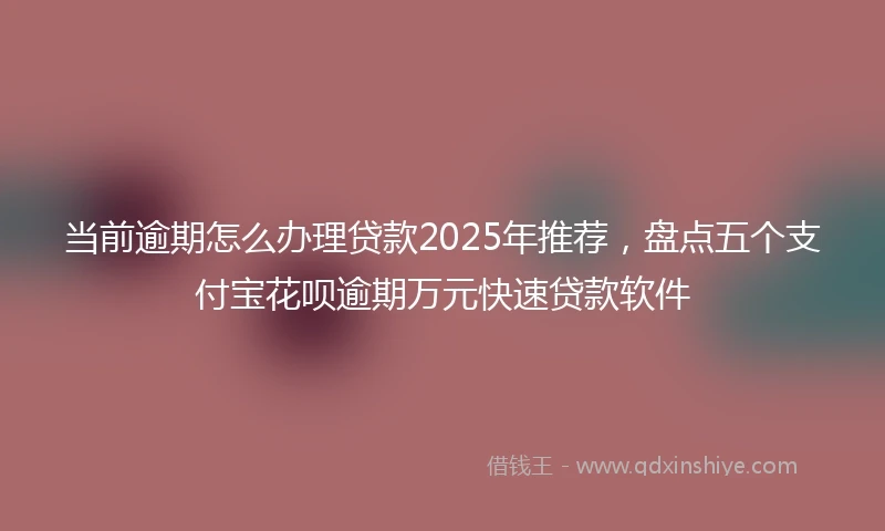 当前逾期怎么办理贷款2025年推荐,盘点五个支付宝花呗逾期万元快速贷款软件