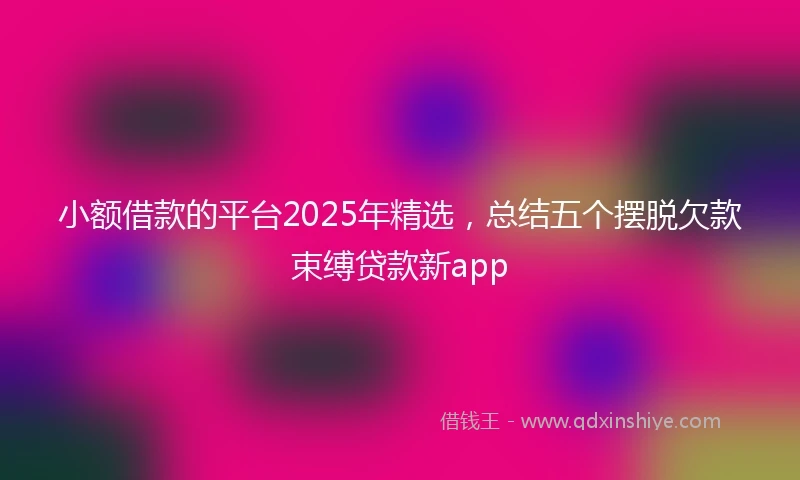 小额借款的平台2025年精选，总结五个摆脱欠款束缚贷款新app