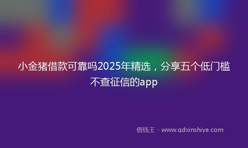小金猪借款可靠吗2025年精选，分享五个低门槛不查征信的app