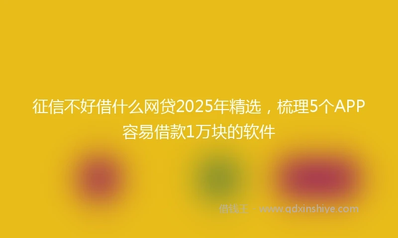 征信不好借什么网贷2025年精选,梳理5个APP容易借款1万块的软件