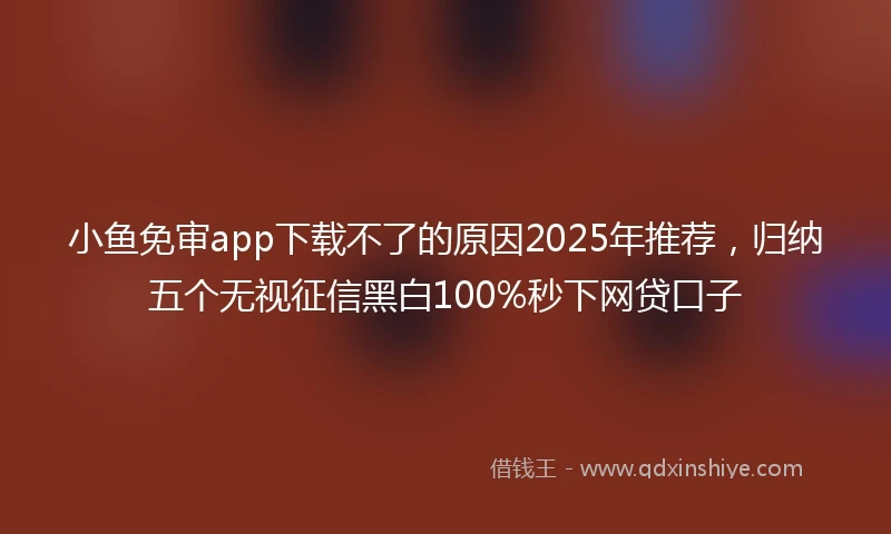 小鱼免审app下载不了的原因2025年推荐，归纳五个无视征信黑白100%秒下网贷口子