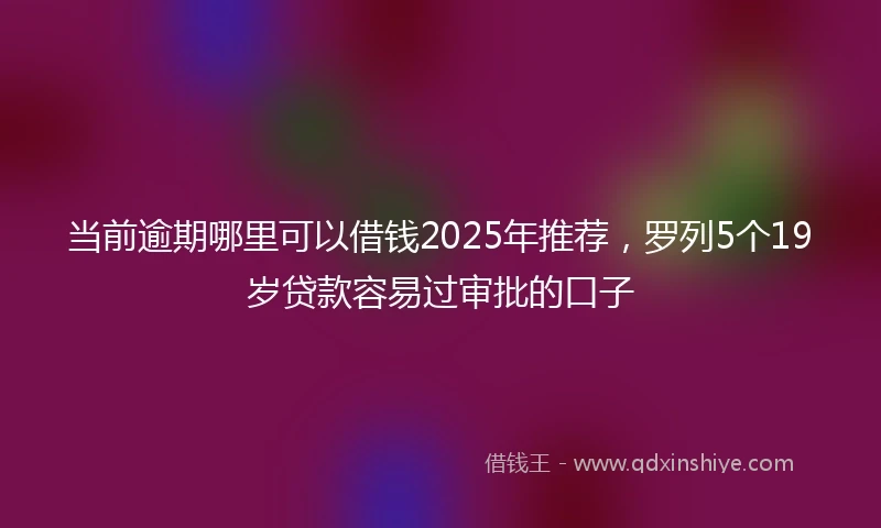 当前逾期哪里可以借钱2025年推荐，罗列5个19岁贷款容易过审批的口子