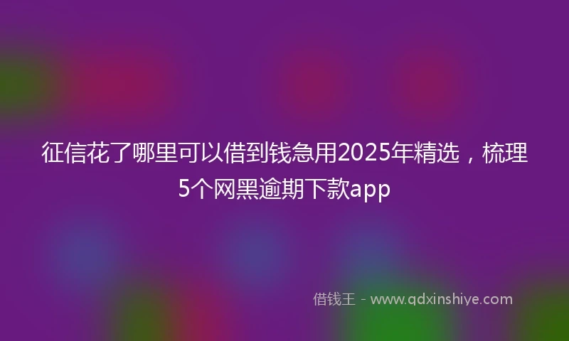 征信花了哪里可以借到钱急用2025年精选，梳理5个网黑逾期下款app