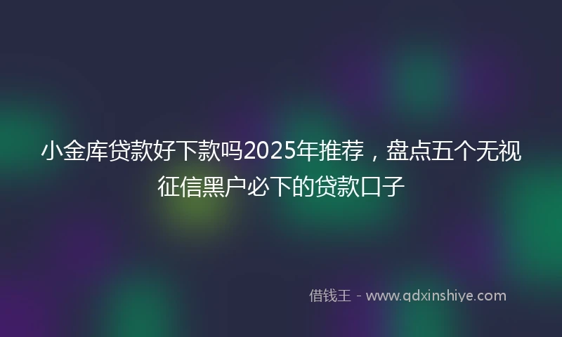 小金库贷款好下款吗2025年推荐，盘点五个无视征信黑户必下的贷款口子