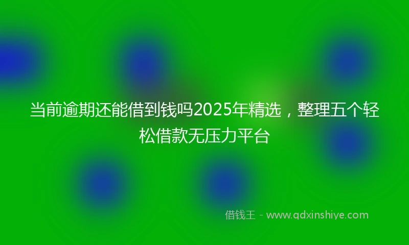 当前逾期还能借到钱吗2025年精选，整理五个轻松借款无压力平台