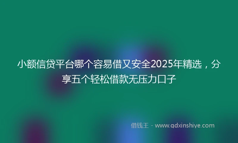 小额信贷平台哪个容易借又安全2025年精选，分享五个轻松借款无压力口子