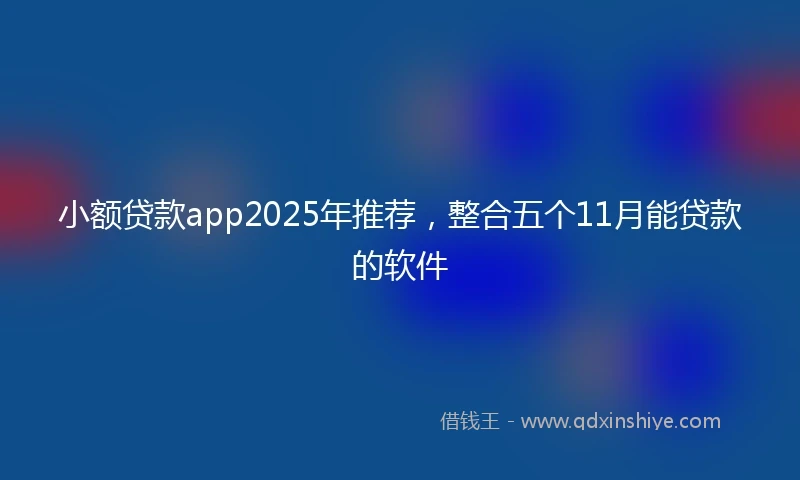 小额贷款app2025年推荐，整合五个11月能贷款的软件