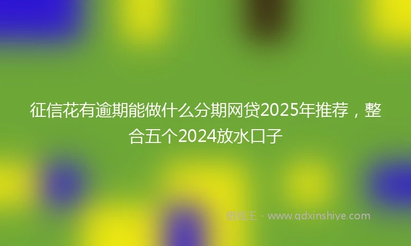 征信花有逾期能做什么分期网贷2025年推荐，整合五个2024放水口子