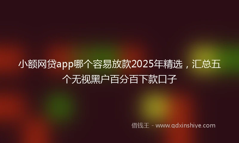小额网贷app哪个容易放款2025年精选，汇总五个无视黑户百分百下款口子