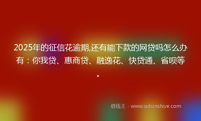 2025年的征信花逾期,还有能下款的网贷吗怎么办有：你我贷、惠商贷、融逸花、快贷通、省呗等。