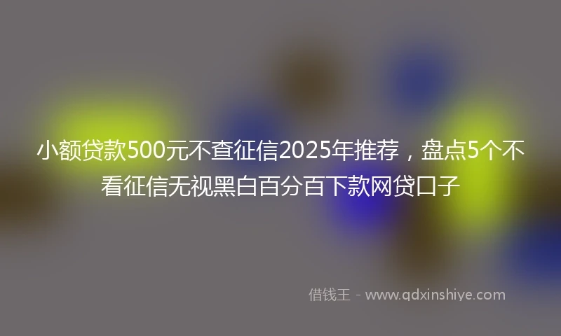 小额贷款500元不查征信2025年推荐，盘点5个不看征信无视黑白百分百下款网贷口子