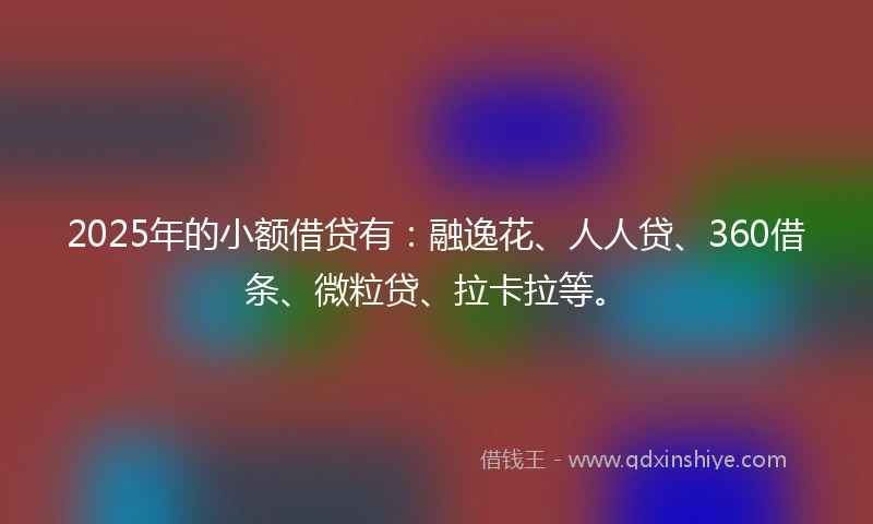 2025年的小额借贷有：融逸花、人人贷、360借条、微粒贷、拉卡拉等。