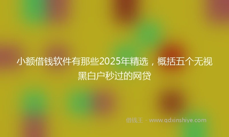 小额借钱软件有那些2025年精选，概括五个无视黑白户秒过的网贷