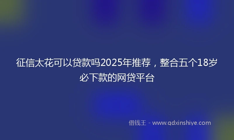 征信太花可以贷款吗2025年推荐,整合五个18岁必下款的网贷平台