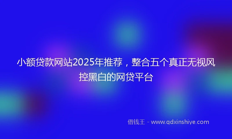 小额贷款网站2025年推荐，整合五个真正无视风控黑白的网贷平台