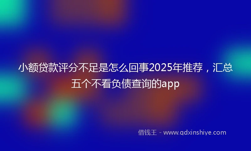 小额贷款评分不足是怎么回事2025年推荐，汇总五个不看负债查询的app