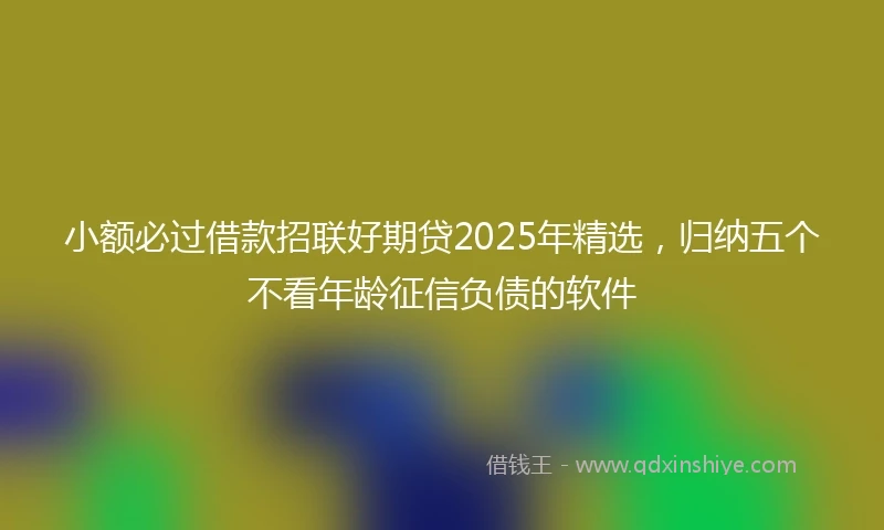 小额必过借款招联好期贷2025年精选，归纳五个不看年龄征信负债的软件