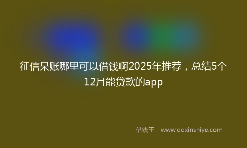 征信呆账哪里可以借钱啊2025年推荐,总结5个12月能贷款的app