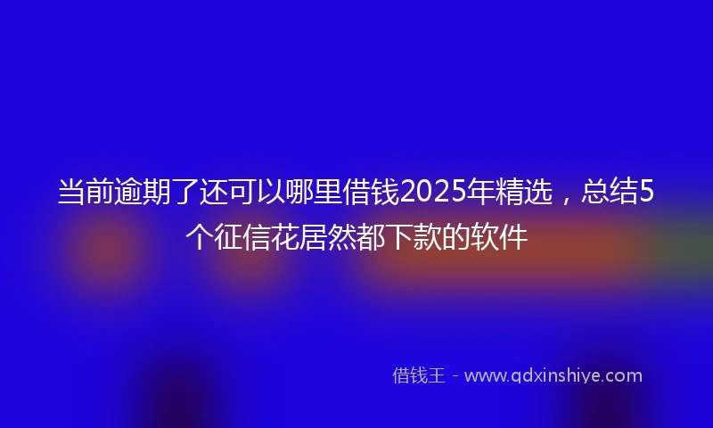 当前逾期了还可以哪里借钱2025年精选，总结5个征信花居然都下款的软件