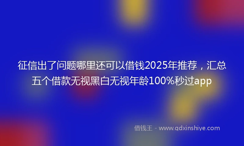 征信出了问题哪里还可以借钱2025年推荐，汇总五个借款无视黑白无视年龄100%秒过app