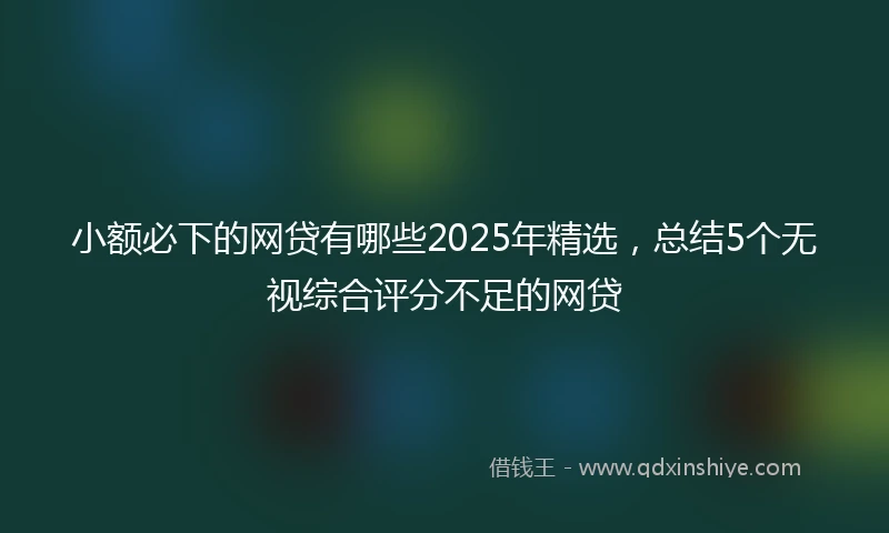 小额必下的网贷有哪些2025年精选，总结5个无视综合评分不足的网贷